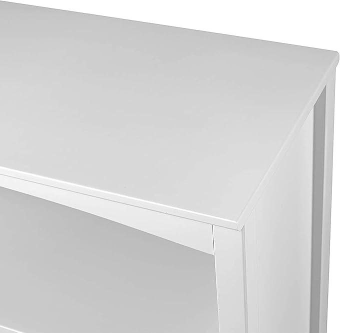 Shaker Style 3 Shelf Bookcase / Solid Wood / 36" High / Adjustable Shelving / Closed Back / Display Bookshelf for Living Room, Bedroom, Home and Office, White - LeafyLoom