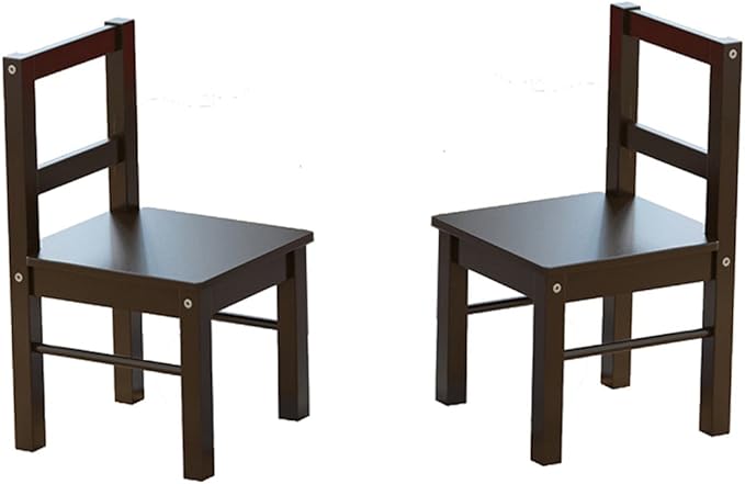 UTEX Child's Wooden Chair Pair for Play or Activity, Set of 2, Espresso … - LeafyLoom