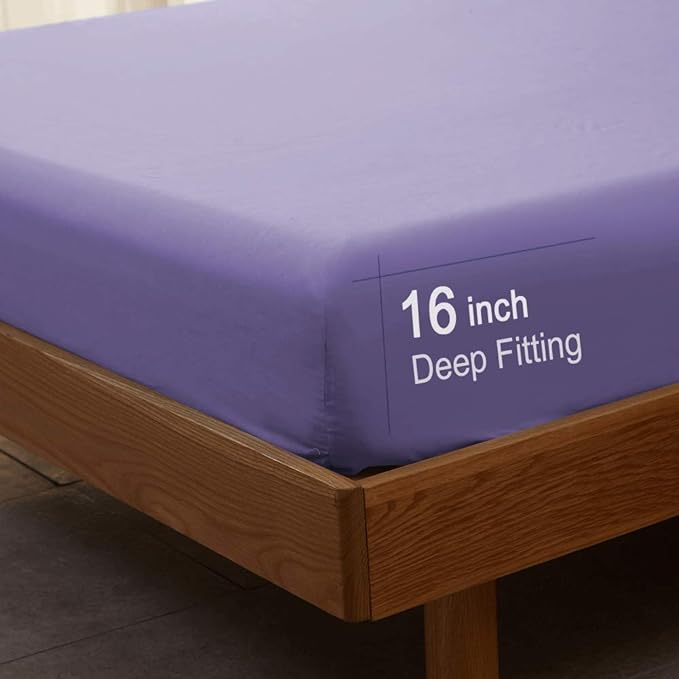 SONORO KATE Bed Sheet Set Super Soft Microfiber 1800 Thread Count Luxury Egyptian Sheets 16-Inch Deep Pocket，Wrinkle-3 Piece (Lavender, Twin XL) - LeafyLoom