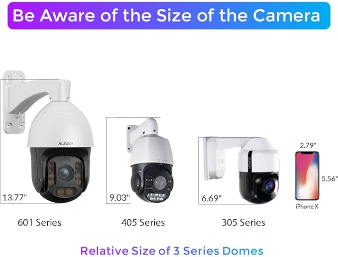 SUNBA 4K 8MP PTZ Camera Outdoor, IP PoE+ Security Dome, 20X Optical Zoom, Two Way Audio &Built-in TF Card Slot, 24x7 Automatic PTZ Tour, Night Vision up to 328ft (405-D20X 4K) SUNBA%C2%AE