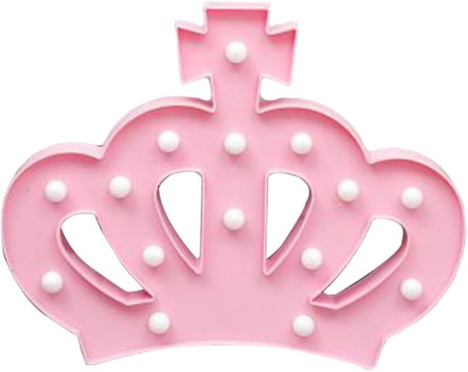 OSALADI Crown Night Light Crown Shaped Light Creative Night Light Crown LED Light Princess Night Light LED Night Lamp Decorative Night Lamp Without Batteries, Pink - LeafyLoom