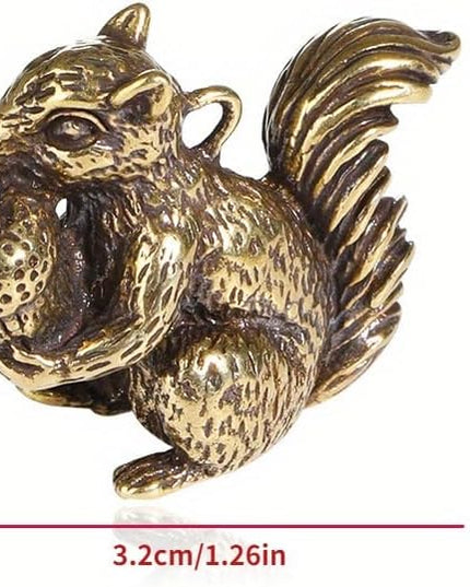 Vintage Solid Brass Squirrel Figurine - Adorable Desk Decor for Collectors - Perfect Home or Office Accent(Squirrel) - LeafyLoom