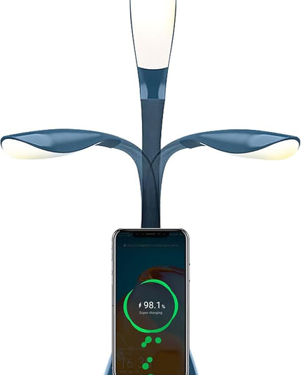 Led Desk Lights for Bedroom Flexible Gooseneck Table Lamp with Wireless Charger Touch Dimmable Night. Simple Modern Smart Floor Light with 5 Color Brightness and 5 RGB Colorful Ambient Lighting - LeafyLoom