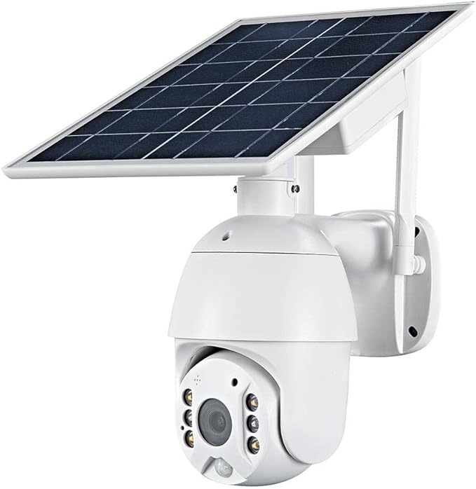 100% Wire-Free Wireless Rechargeable Battery Solar Powered Outdoor 1080P Pan Tilt WiFi Security Camera PIR Motion Recording Two-Way Audio IP65 Weatherproof Night Vision Built-in SD Slot Alptop