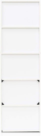 Furinno Luder Bookcase / Book / Storage , 5-Tier, White/Green - LeafyLoom