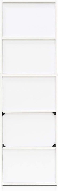 Furinno Luder Bookcase / Book / Storage , 5-Tier, White/Green - LeafyLoom