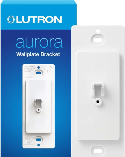 Lutron Aurora Wallplate Bracket For Paddle/Decorator Switch | For use with Aurora Smart Bulb Dimmer | L-AWALL1-WH | White Lutron