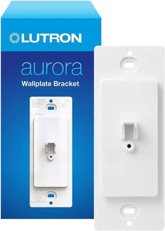 Lutron Aurora Wallplate Bracket For Paddle/Decorator Switch | For use with Aurora Smart Bulb Dimmer | L-AWALL1-WH | White Lutron