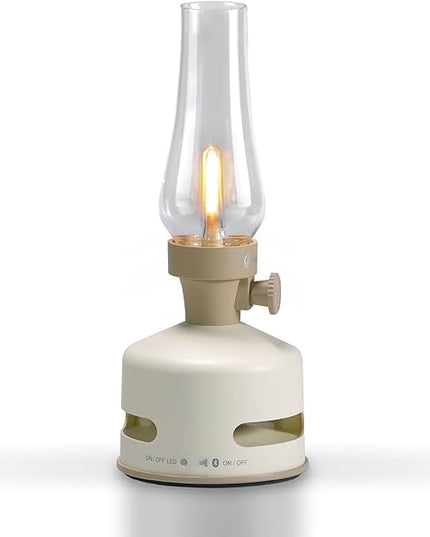 MoriMori design lamp with loudspeaker (pearl white) - LeafyLoom