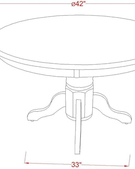 East West Furniture SHEN3-LWH-57 3 Piece Kitchen Set Contains a Round Room Table with Pedestal and 2 Pond Faux Leather Parsons Dining Chairs, 42x42 Inch - LeafyLoom