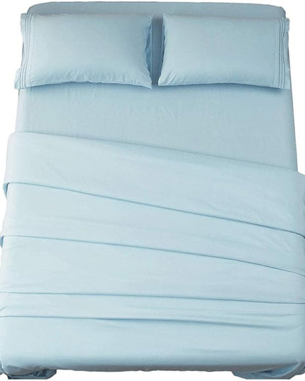 SONORO KATE Bed Sheet Set Super Soft Microfiber 1800 Thread Count Luxury Egyptian Sheets 16-Inch Deep Pocket，Wrinkle -3 Piece (Spa Blue, Twin XL) - LeafyLoom