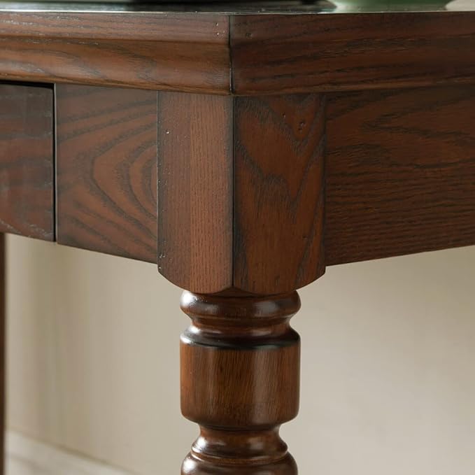 Leick Home SINCE 1910 Farmhouse Oak Turned leg Laptop Desk with Center Drawer, FURNITURE - LeafyLoom