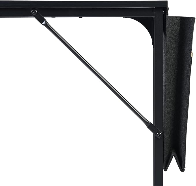 47 inch Study Storage Bag Space Saving for Home Office, Modern Simple Style PC Metal Frame Computer Desk, Writing Table, Black, Brown - LeafyLoom