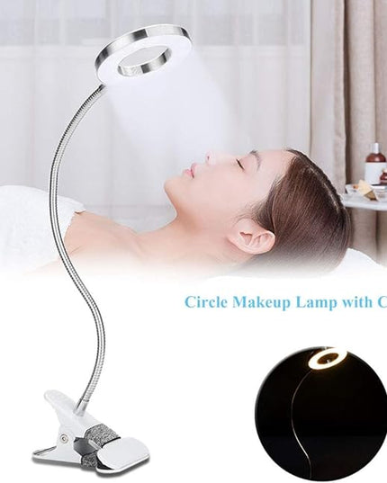 Desk Lamp with Clamp, Mini LED Lamp USB Rechargeable Warm/White Light Changeable Eye Protection Bed Light for Night Reading, Tattoo, Eyelash Extension, Make Up Lamp - LeafyLoom