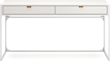 Signature Design by Ashley Deznee Modern Home Office Desk with 2 Drawers, White - LeafyLoom