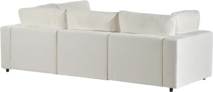 Free Combination Convertible Modular Sectional Sofa, 4 Seater Upholstered Sleeper Corner Couch with USB Charge Ports & Wireless Charging & Speaker,Deep-Seat Sofabed for Living Room Office - LeafyLoom