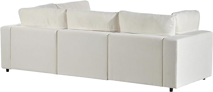 Free Combination Convertible Modular Sectional Sofa, 4 Seater Upholstered Sleeper Corner Couch with USB Charge Ports & Wireless Charging & Speaker,Deep-Seat Sofabed for Living Room Office - LeafyLoom