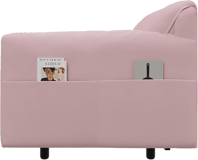 Oversized 3 in 1 Loveseat Sleeper Sofa Bed,Queen Size Love Seats W/Pull Out Couch and Padded Armrests Convertible Spacious Sofabed with Side Storage Pocket for Home Office Apartment Living Room - LeafyLoom