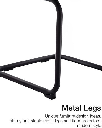 ONEVOG Velvet Dining Chairs Set of 2, Upholstered kitchen Dining Room Chair, Comfy Chair with Black Metal Legs, Cantilevered Design Chair for Bedroom, Living Room (Orange) - LeafyLoom