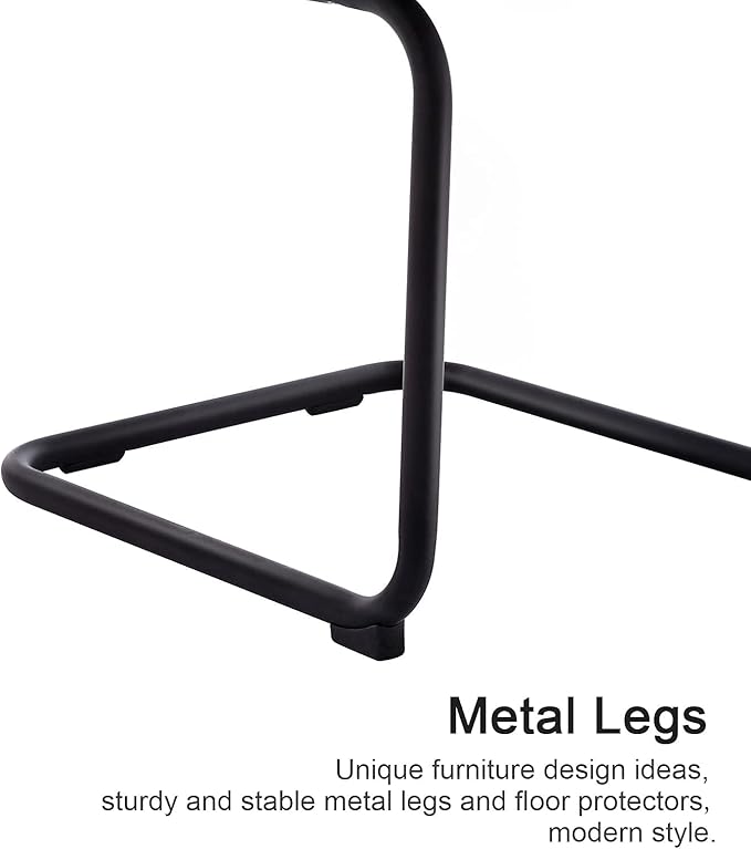 ONEVOG Green Velvet Dining Chairs Set of 2, Upholstered kitchen Dining Room Chair, Comfy Green Chair with Black Metal Legs, Cantilevered Design Chair for Bedroom, Living Room - LeafyLoom