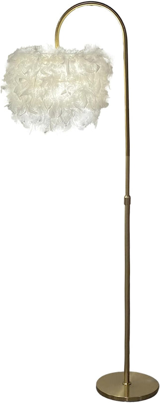 White Feather Floor Lamp 3 Color Temperature includes LED Bulb Simple Modern Curved Floor Lamp for Living Room Bedroom Office - LeafyLoom