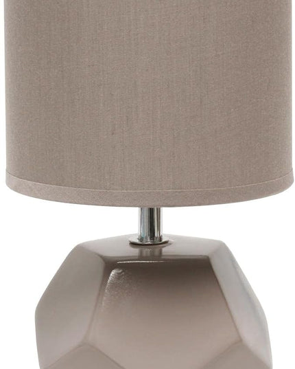 Simple Designs LT2065-GRY Round Prism Mini Table Lamp with Matching Fabric Shade, Gray (Pack of 24) - LeafyLoom