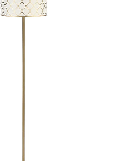 Globe Electric Novogratz x 65787 Kinsley 65" Floor Lamp, Matte Brass, Metal Mesh Over Cotton Shade - LeafyLoom
