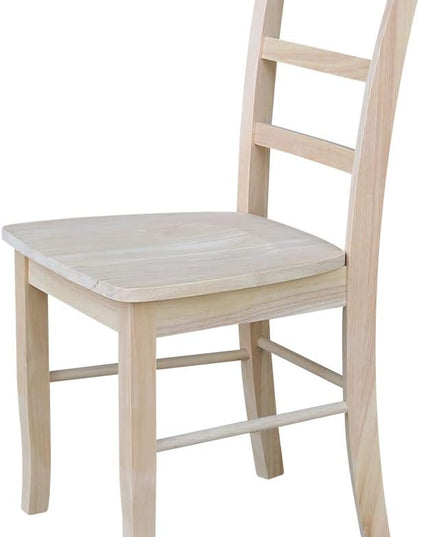 International Concepts Set of Two Madrid Chairs, Wood, Unfinished - LeafyLoom