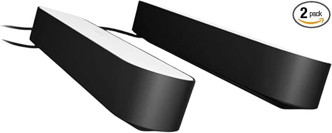 Philips Hue Smart Play Light Bar Base Kit, Black - White & Color Ambiance LED Color-Changing Light - 2 Pack - Requires Bridge - Control with App - Works with Alexa, Google Assistant and Apple HomeKit PhilipsHue