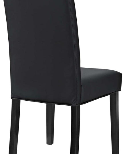 Modway Confer Modern Tufted Faux Leather Upholstered Parsons Four Dining Chairs in Black - LeafyLoom
