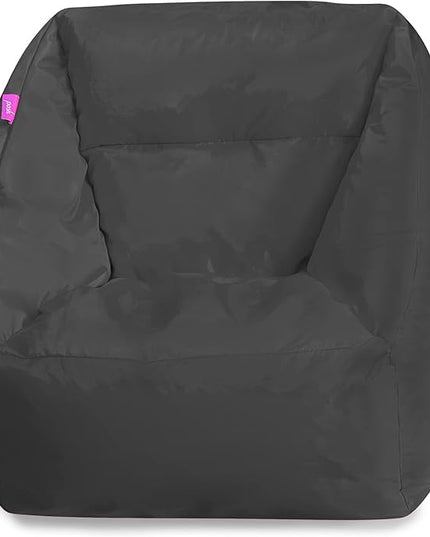 Posh Creations Structured Comfy Bean Bag Chair for Gaming, Reading, and Watching TV, Coronado Chair, Microsuede - Charcoal Gray - LeafyLoom