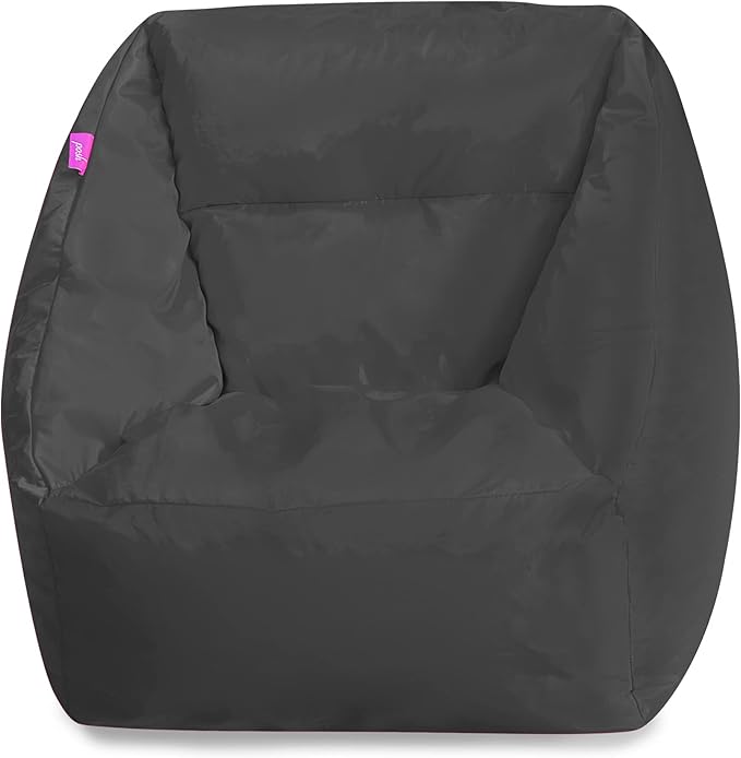 Posh Creations Structured Comfy Bean Bag Chair for Gaming, Reading, and Watching TV, Coronado Chair, Microsuede - Charcoal Gray - LeafyLoom