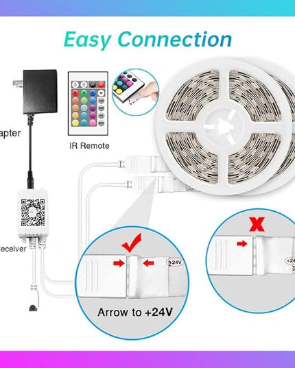 200ft Bluetooth Long LED Strip Lights, Music Sync Tape Lighting, RGB Color Changing LED Lights for Bedroom with Remote,Smart Phone APP Control, Ceiling Living Room Decor (APP+Remote+Mic/2 Roll) TJOY