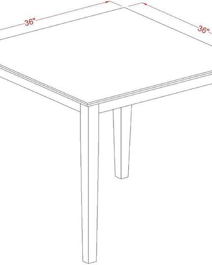 East West Furniture OXAV5-LWH-W Oxford 5 Piece Dinette Set for 4 Includes a Square Room Table and 4 Dining Chairs, 36x36 Inch - LeafyLoom