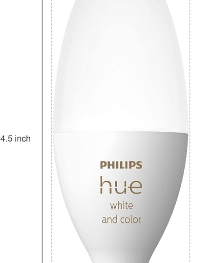 Philips Hue Smart 40W B39 Candle-Shaped LED Bulb - White and Color Ambiance Color-Changing Light - 4 Pack - 450LM - E12 - Control with Hue App - Works with Alexa, Google Assistant and Apple Homekit PhilipsHue