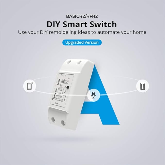SONOFF BASICR2 WiFi Switch 3-Pack Wireless Remote Control Electrical for Household Appliances,Compatible with Alexa DIY Your Home Via iPhone Android App SONOFF