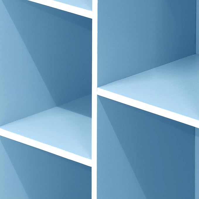 Furinno 5-Cube Reversible Open Shelf, White/Light Blue 11069WH/LBL - LeafyLoom