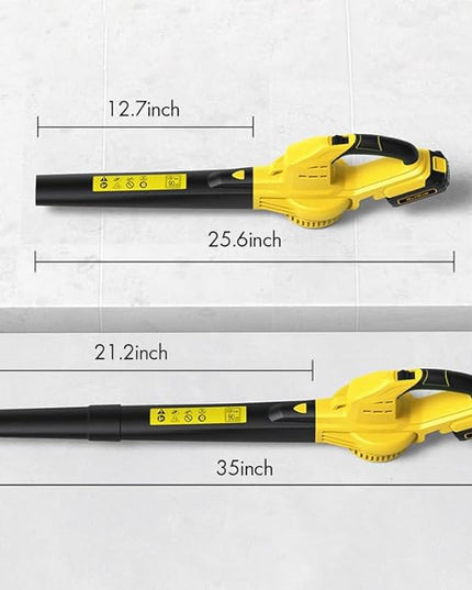 Leaf Blower, Lightweight Cordless Leaf Blower with 2 Battery & Charger for Patio, Electric 20V Battery Powered Leaf Blower for Leaf/Snow/Dust Blowing - LeafyLoom