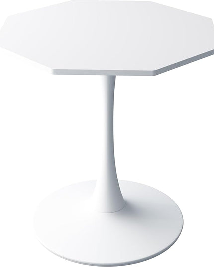 NicBex Dining Table Contemporary Kitchen Table Farmhouse Rustic 31.50" Octagonal Coffee Table with MDF Table Top,Metal Base, for Dining Room, Kitchen, Living Room, White - LeafyLoom