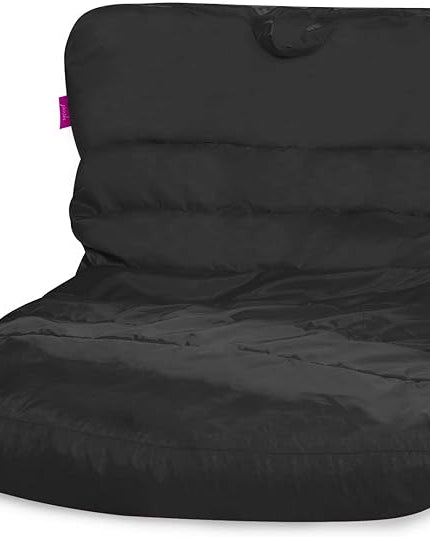 Posh Creations Structured Comfy Seat for Bedrooms and Dorm Rooms, Large Bean Bag Chair, Laguna Lounger, Black - LeafyLoom