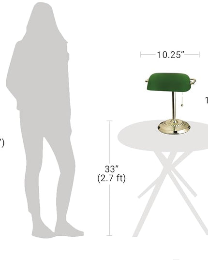 Catalina Lighting Traditional Desk Lamp, Green, Smart Home Capable for Home Office, Dorm, Apartment, Corded with Adjustable Lighting - LeafyLoom