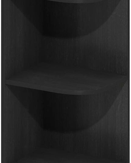 Furinno Pasir 4-Tier Corner Open Shelf Bookcase, Blackwood - LeafyLoom