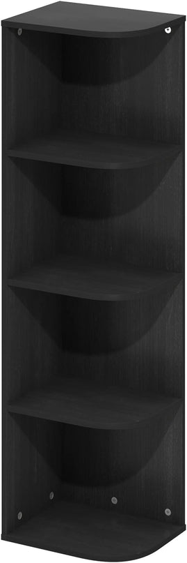 Furinno Pasir 4-Tier Corner Open Shelf Bookcase, Blackwood - LeafyLoom
