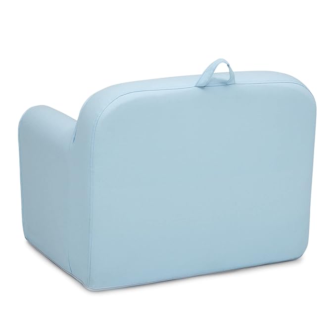 Delta Children Cozee Chair for Kids for Ages 18 Months and Up, Light Blue - LeafyLoom