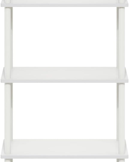 Furinno Turn-N-Tube 5-Tier Multipurpose Shelf Display Rack, White/White - LeafyLoom