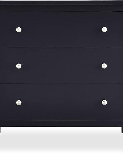 Delta Children Campbell 3 Drawer Dresser, Midnight Grey - LeafyLoom