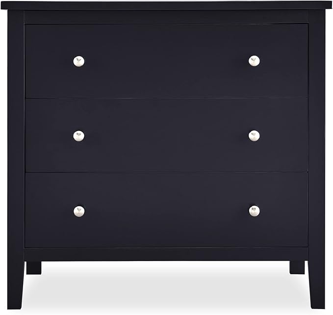 Delta Children Campbell 3 Drawer Dresser, Midnight Grey - LeafyLoom