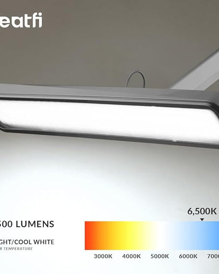Neatfi XL 2,500 Lumens LED Task Lamp, 30W Super Bright Desk Lamp with Clamp, 162 Pcs SMD LED, Eye-Caring LED Lamp (Non-CCT, Silver) - LeafyLoom