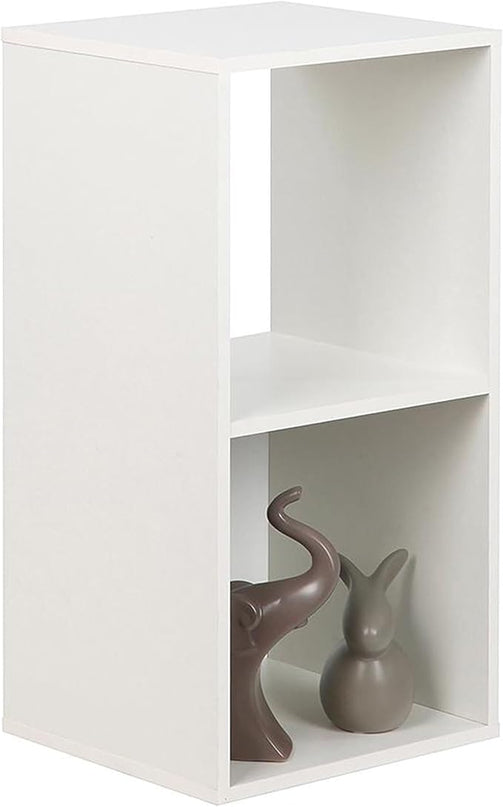 PACHIRA E-Commerce Wooden Storage Cubes Bookcase, Unit Shelf, Closet Cabinet, Organizer Rack in Living Room, Bedroom, Study, 2 Cube, White - LeafyLoom