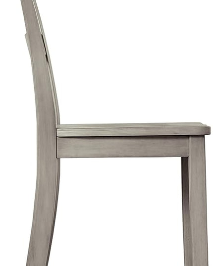 Signature Design by Ashley Loratti Modern Farmhouse 18" Weathered Wood Dining Chair, 2 Count, Gray - LeafyLoom